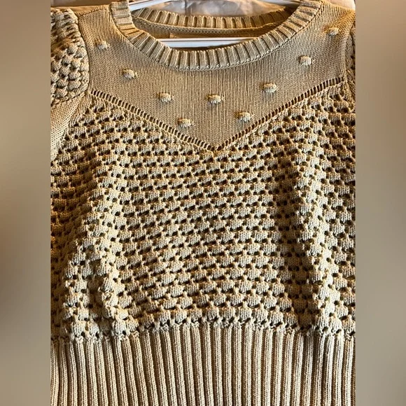 NWT Lucky Brand beige sweater. Women’s size small. 60% cotton 40% acrylic. - Picture 5 of 8
